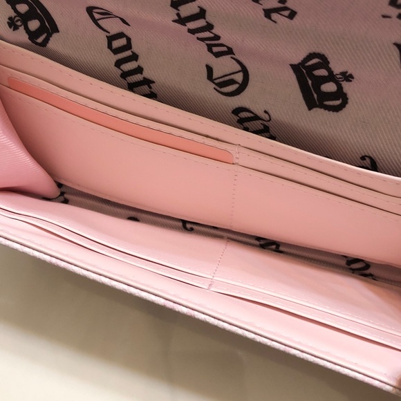 Juicy Couture Chiffon Pink Her Majesty Single Gusset Flap Clutch Wallet NWT - Picture 11 of 16